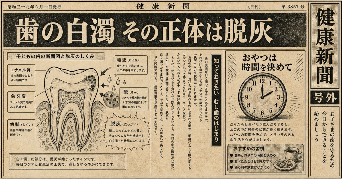 子どもの歯の白濁が起こる原因と家庭で知っておきたい食習慣のポイント