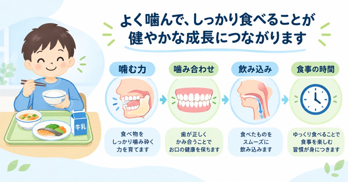 給食を食べるのが遅い子ども、咀嚼力や噛み合わせが原因かも